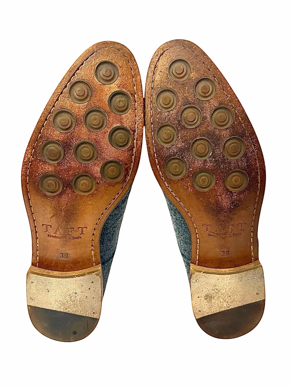 TAFT Kennedy Gray Flannel Dress Shoes Men’s US 6 EU 39 Handmade Spain Lace Up - Picture 3 of 11